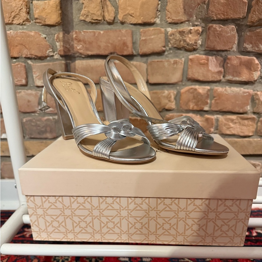 Mishka Silver Metallic Heels